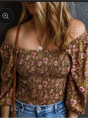 Jessica Simpson Floral Smocked Top